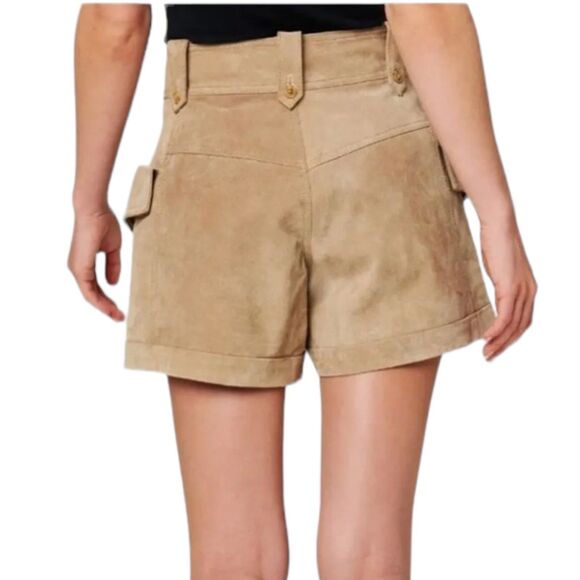 Blank NYC Cargo Suede Tan Shorts 32 Utility High Rise Pockets Fall - Picture 11 of 15